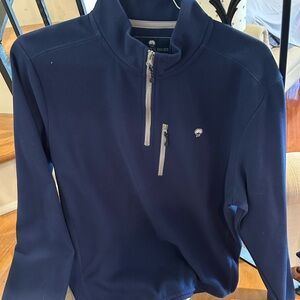 The Southern Shirt Company Blue Zip Up Sweater with Standing Collar